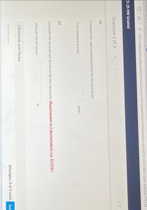 Center just purchased an automobile hoist for $40,700. The hoist has an