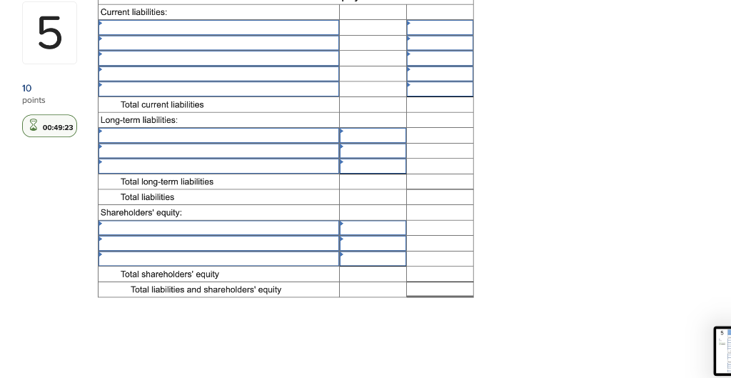 expenses (for the next 12 months) Land Buildings Accumulated depreciation-buildings Equipment Accumulated