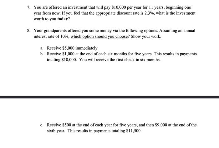 in a single Excel worksheet. Round to the nearest dollar. You must