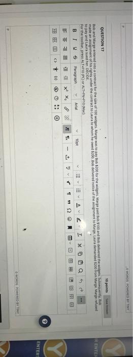 20 WORDS POWERED BY TINY QUESTION 17 10 points Save A Bob