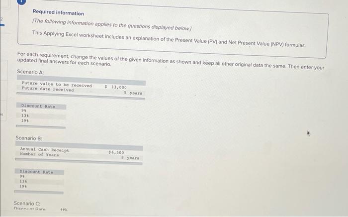 This Applying Excel worksheet includes an explanation of the Present Value (PV)