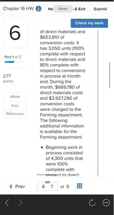 Part 1 of 2 2.77 points eBook Print References < Prev Tamar