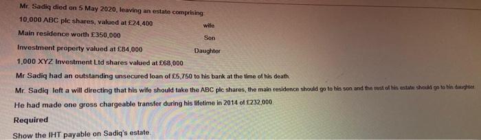 outstanding unsecured loan of 5,750 to his bank at the time of