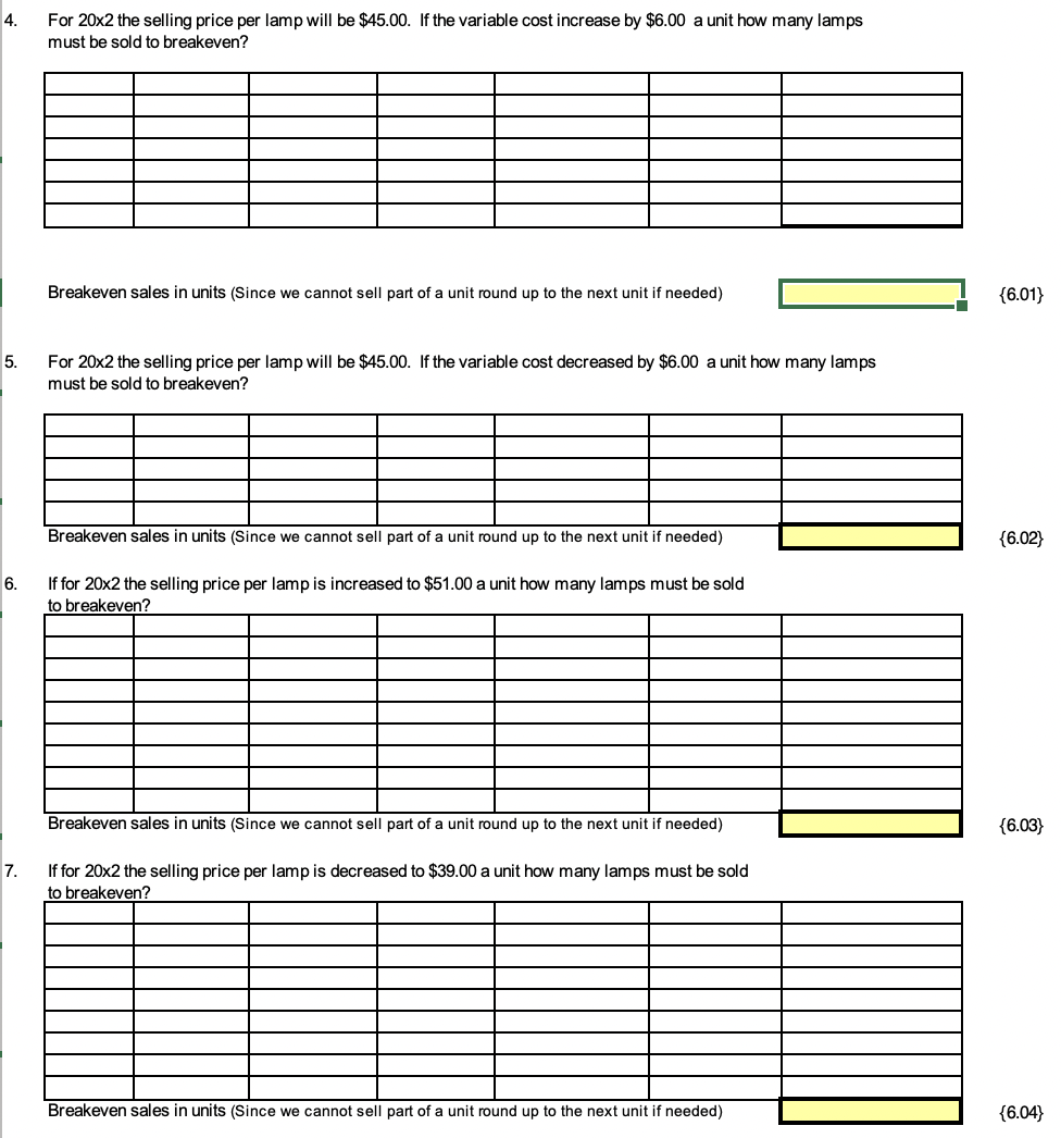 per lamp 2.0000000 per lamp (4 lamps/hr.) 2.0000000 per lamp 10.0000000 per