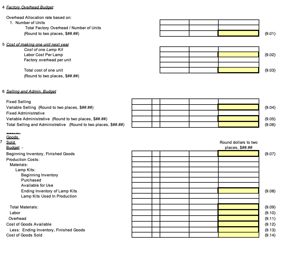 places. 1. Material Costs are expected to increase by 5.00%. 2. Labor