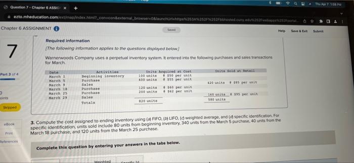 Question 7-Chapter 6 ASSIG ezto.mheducation.com/ext/map/index.html?_conscon&external browser=0&launchUrlihttps16253A%252F%252Fbbhosted.cuny.ed%252fba252Fportal Chapter 6 ASSIGNMENT Required information 7