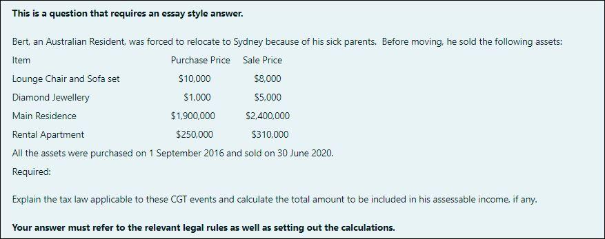 This is a question that requires an essay style answer. Bert, an