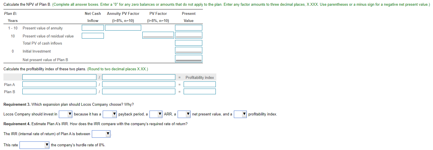 eight smaller shops at a cost of $8,400,000. Expected annual net cash