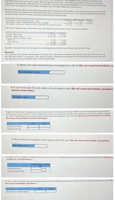 overhead rate based on machine-hours At the beginning e required for the