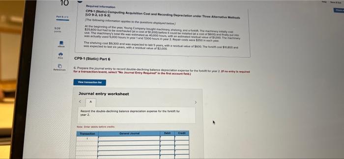 0.00 10 o 10 Required information CP9-1 (Static) Computing Acquisition Cost and