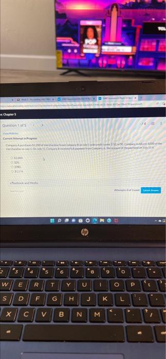 Chapter 5 Question 1 of 5 Current Ain Progres $1000 and Mu