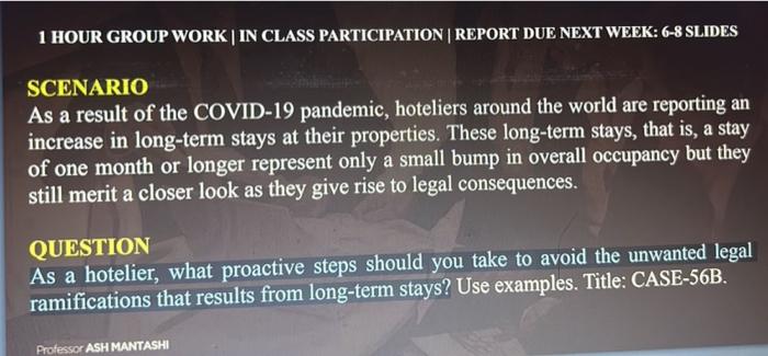 1 HOUR GROUP WORK | IN CLASS PARTICIPATION | REPORT DUE NEXT