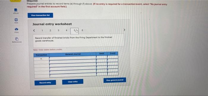 Unfired, molded bricks were transferred from the Molding Department to the Firing