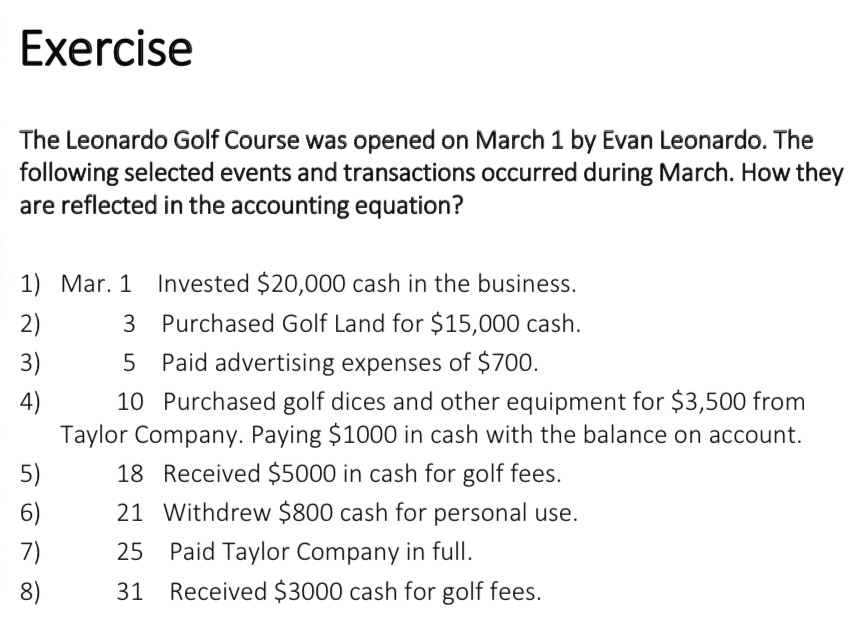 Exercise The Leonardo Golf Course was opened on March 1 by Evan