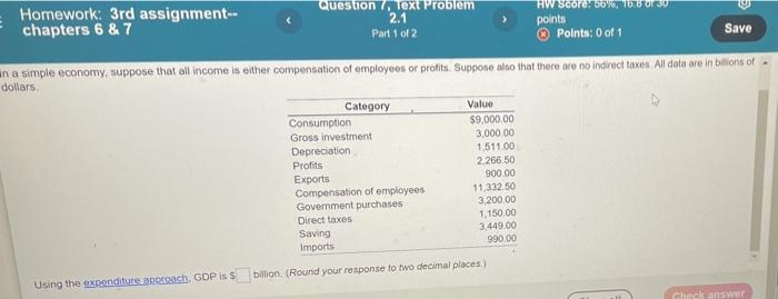 Homework: 3rd assignment-- chapters 6 & 7 Question 7, Text Problem 2.1