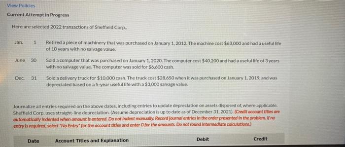 View Policies Current Attempt In Progress Here are selected 2022 transactions of