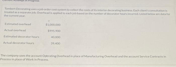 overhead for the year. (Credit account titles are automatically indented when amount