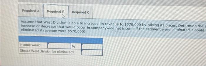 elimination decisions Baird Transport Company divides its operations into four divisions. A