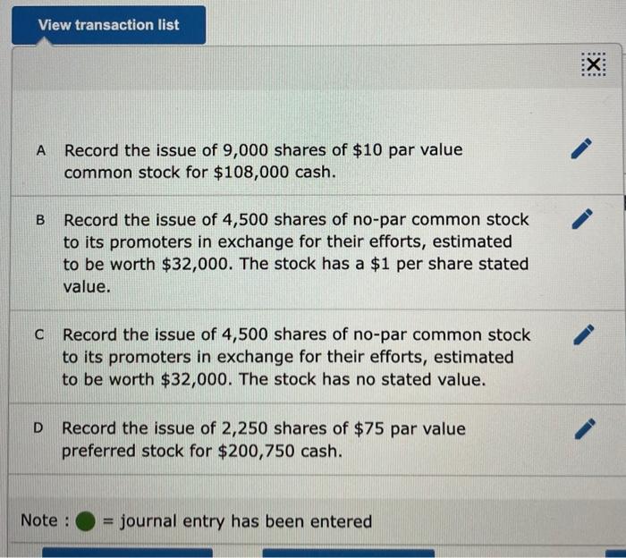 following information applies to the questions displayed below.] Following are the issuances