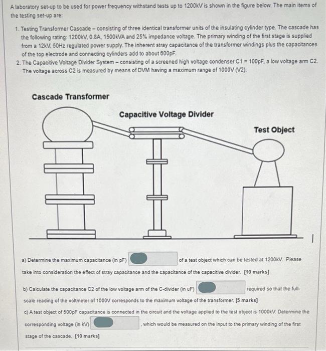 A laboratory set-up to be used for power frequency withstand tests up