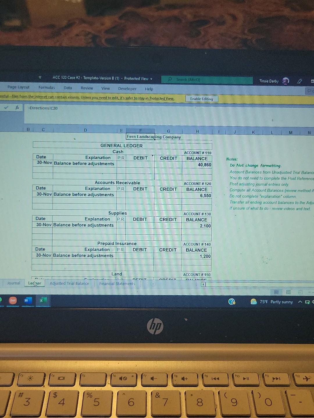AB C D Student's Name: fx E ACC 120 - Principles of