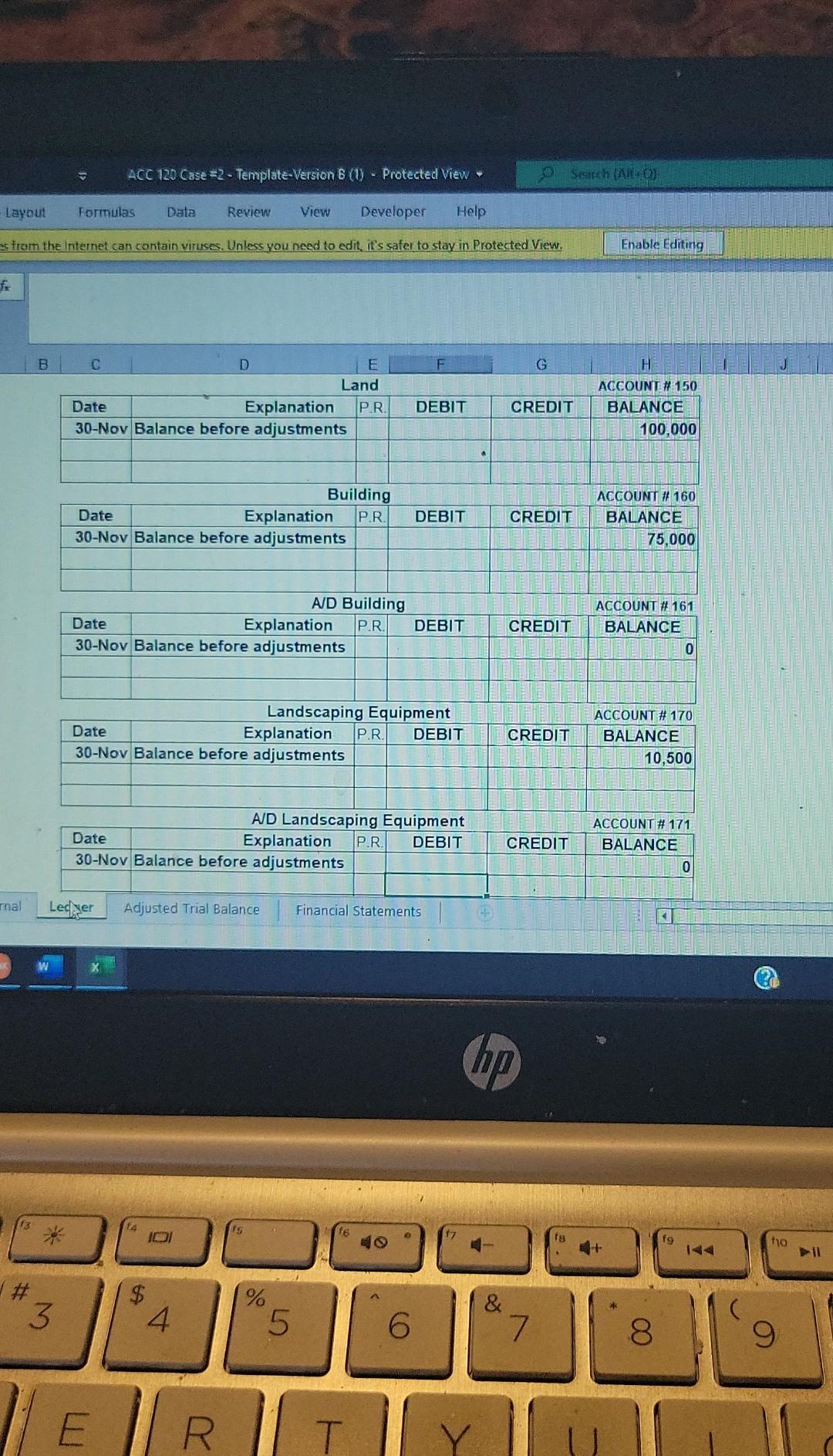 Financial Accounting (Case #2) Version B Your Name Here Directions F G