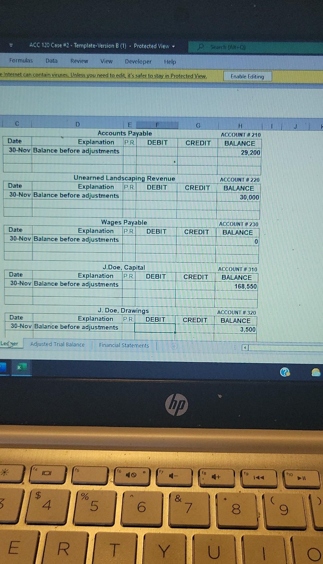 H 1 Use this Excel template file (see tabs) to complete the