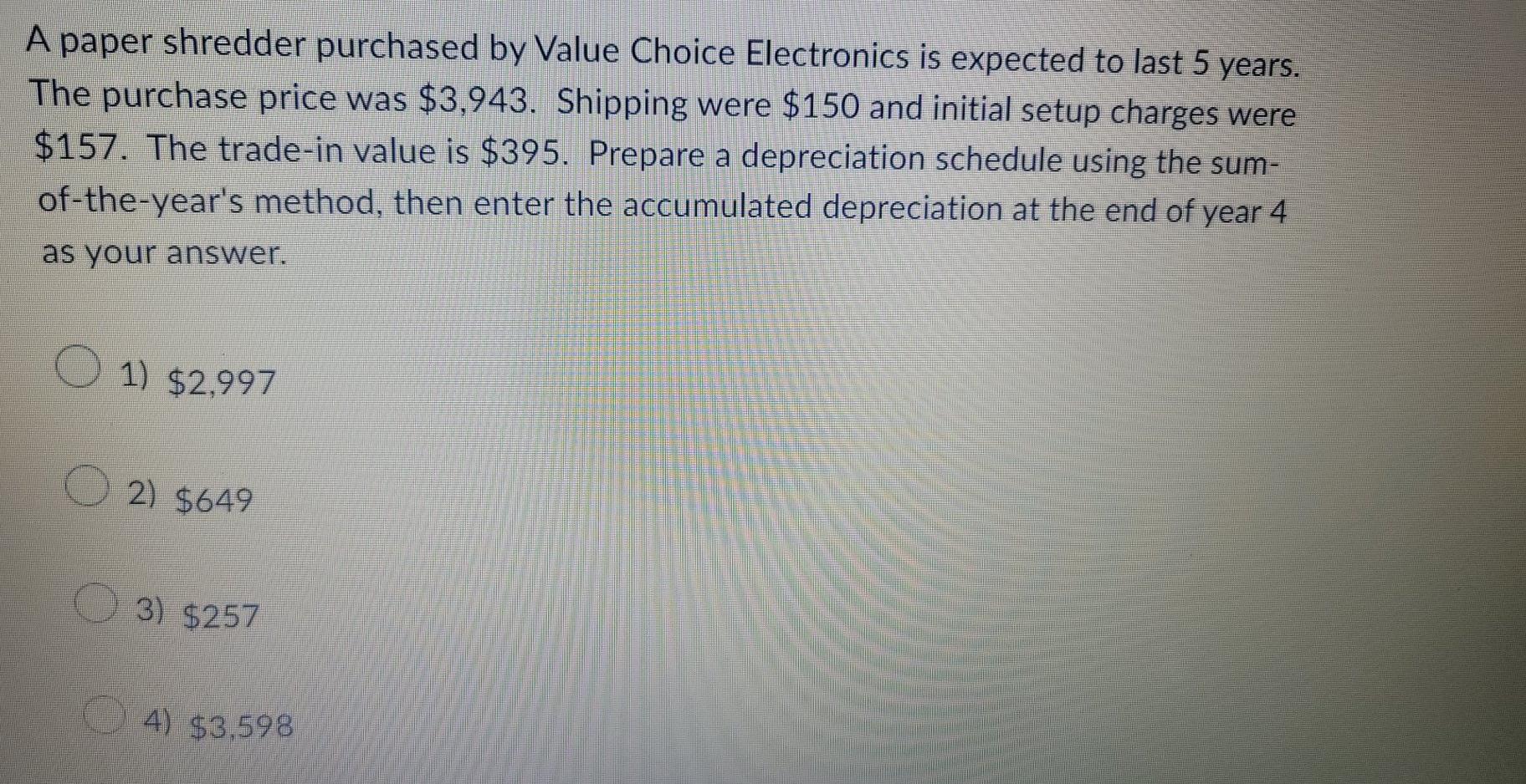 A paper shredder purchased by Value Choice Electronics is expected to last
