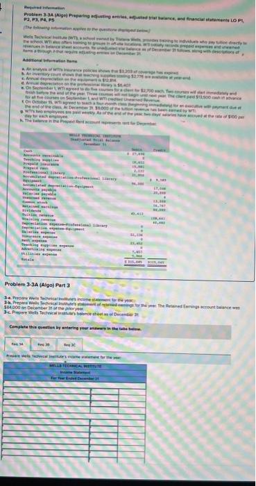 Required station Problem 3-3A (Algoj Preparing adjusting amies, edit balance, and financial