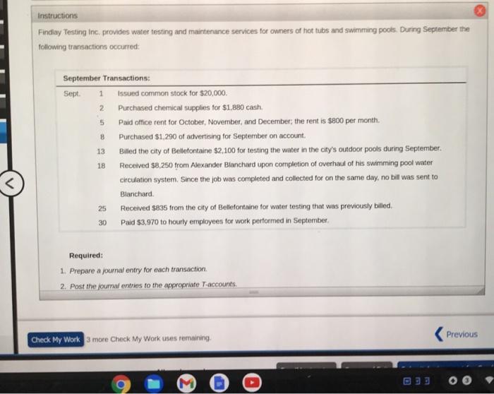 Instructions Findlay Testing Inc. provides water testing and maintenance services for owners