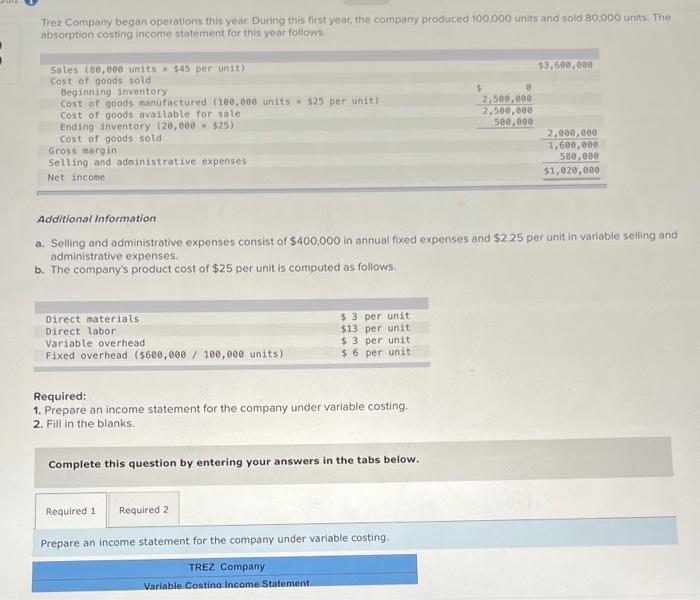 follow. Sales ($44 per unit) Cost of goods sold ($29 per unit)