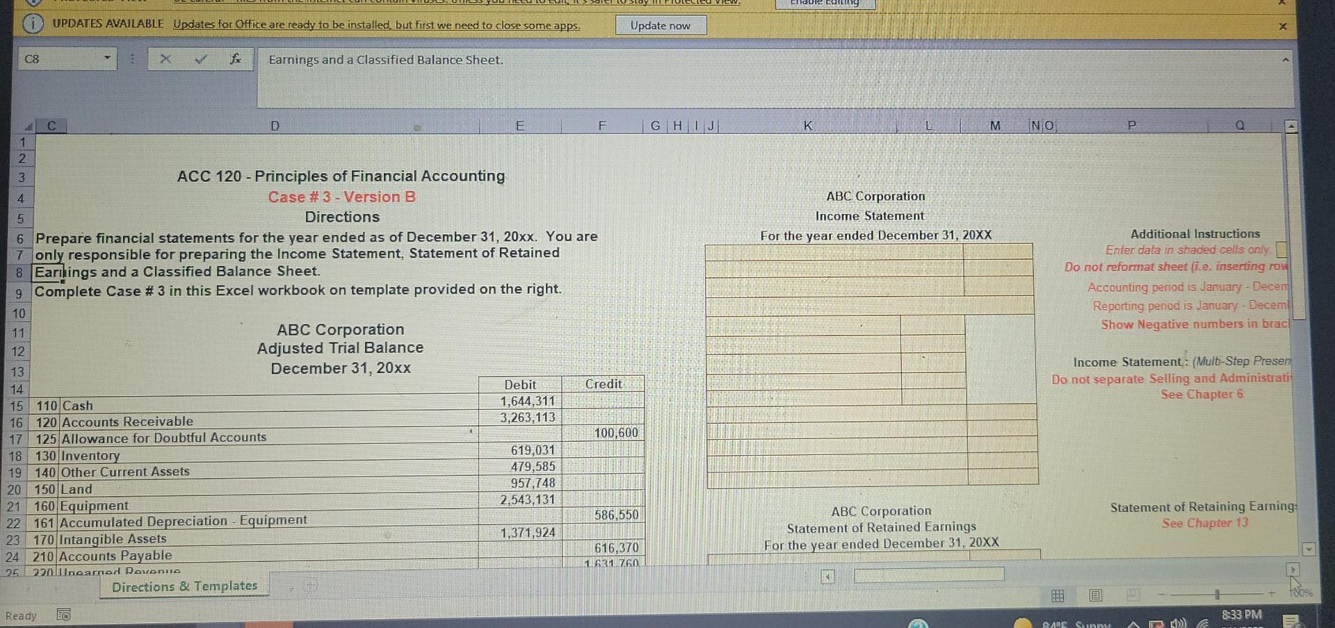 C8 C 1 2 3 4 5 UPDATES AVAILABLE Updates for Office