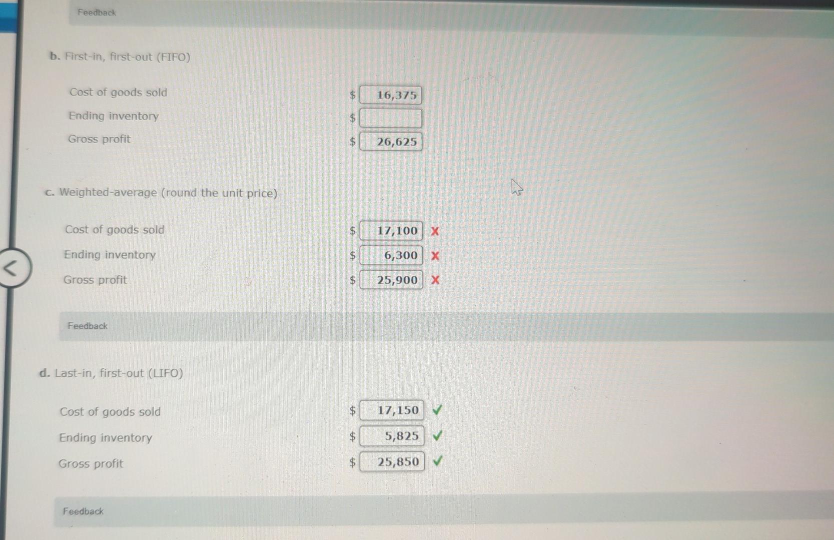 January 1 consisted of 500 units that were purchased for $8.25 each.