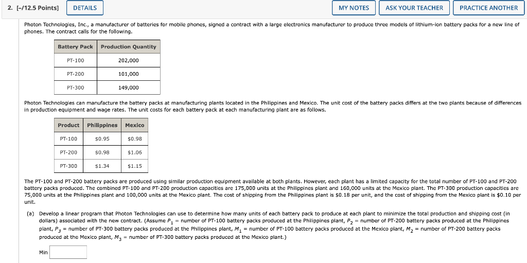 2. [-/12.5 Points] DETAILS MY NOTES ASK YOUR TEACHER PRACTICE ANOTHER Photon