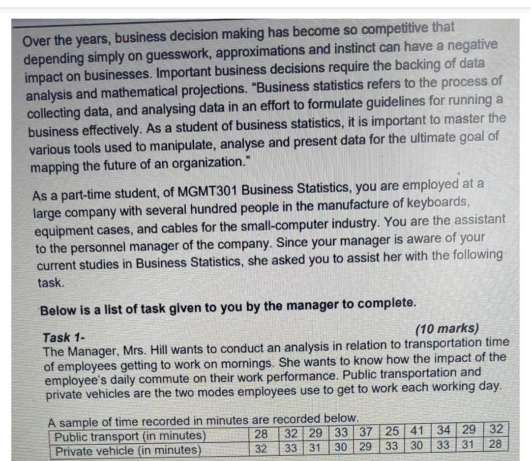 significant to determine whether the population mean for the transportation mode for