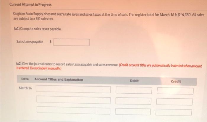Current Attempt in Progress Coghlan Auto Supply does not segregate sales and