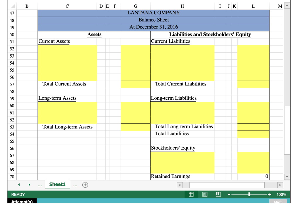 Use the information included in the Excel Simulation and the Excel functions