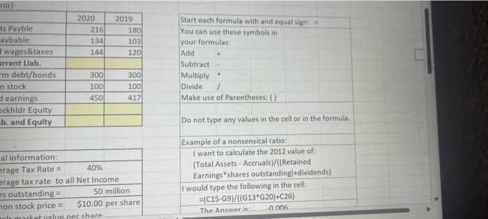 with the appropriate functions/formulas. Do not type in the numerical answer. Let