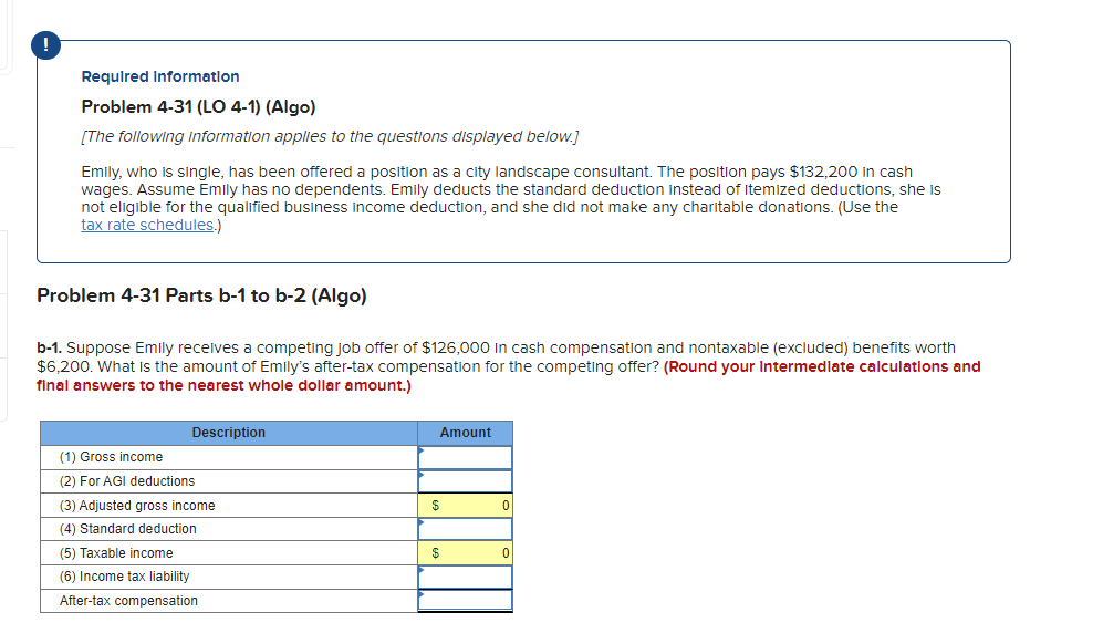 ! Required Information Problem 4-31 (LO 4-1) (Algo) [The following information applies