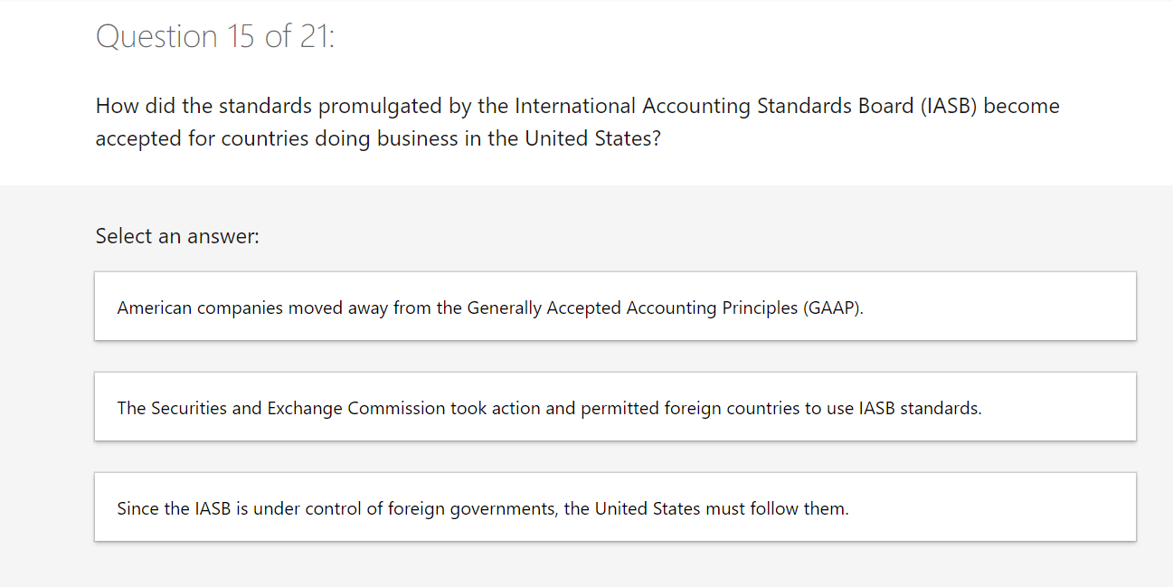 used outside of the United States? Select an answer: FIFO (first in,