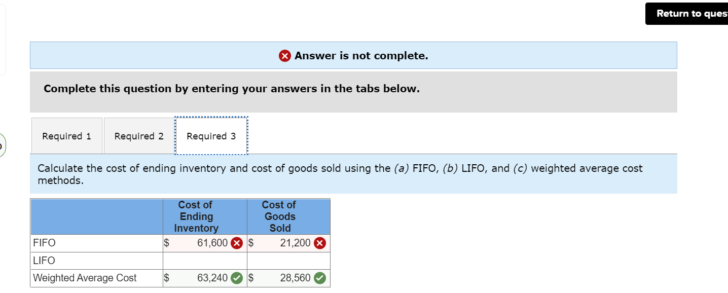 Answer is not complete. Complete this question by entering your answers in