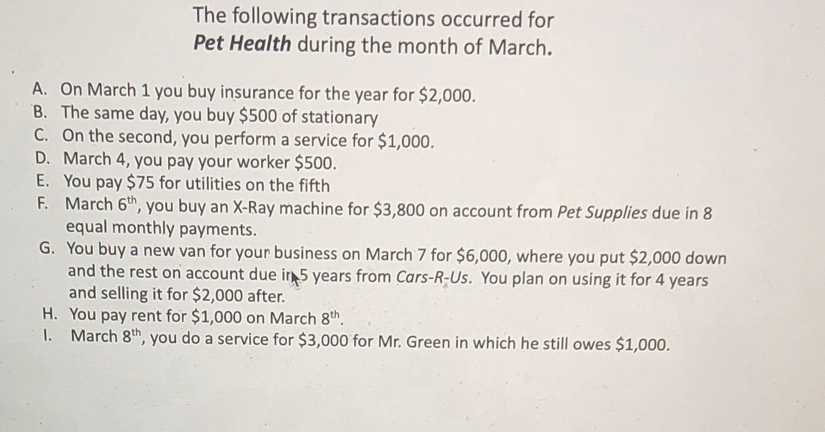 Performing Transaction Analysis, Preparing journal entries, Create Financial Statements: Income Statement, Statement