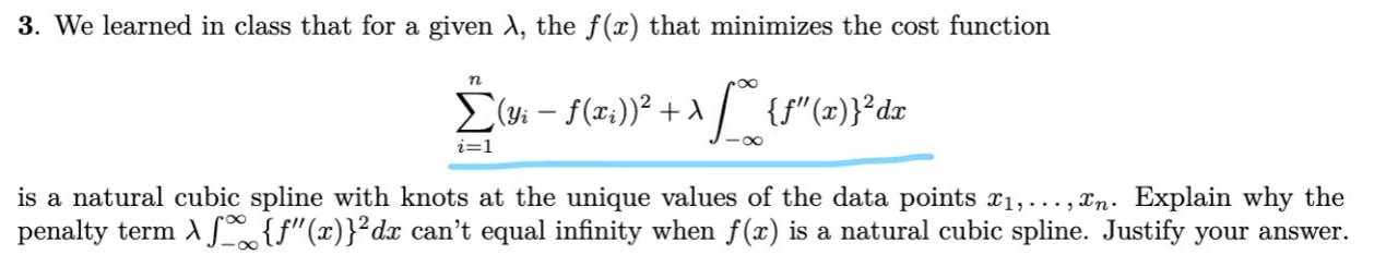 3. We learned in class that for a given A, the f(x)