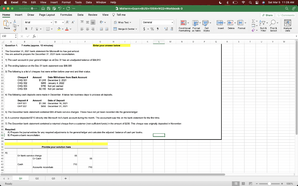 Excel File Edit View Insert Format Tools Data Window Help AutoSave OFF