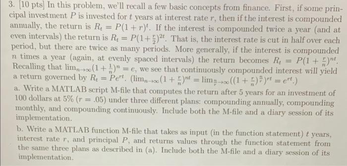 3. [10 pts] In this problem, we'll recall a few basic concepts