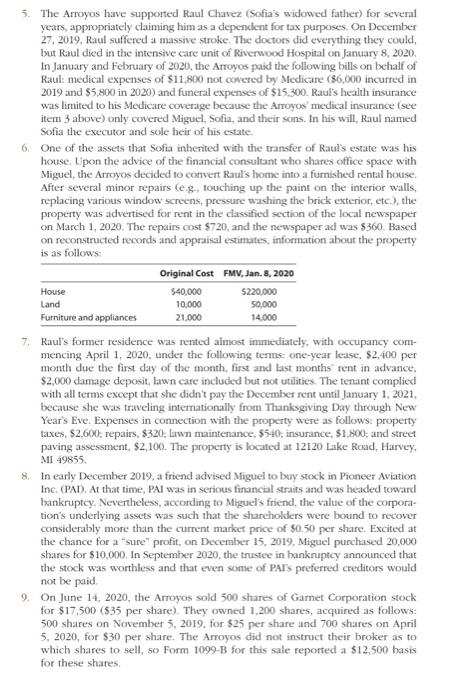 Miguel is a self-employed insurance claims adjuster (business activity code 524290), and