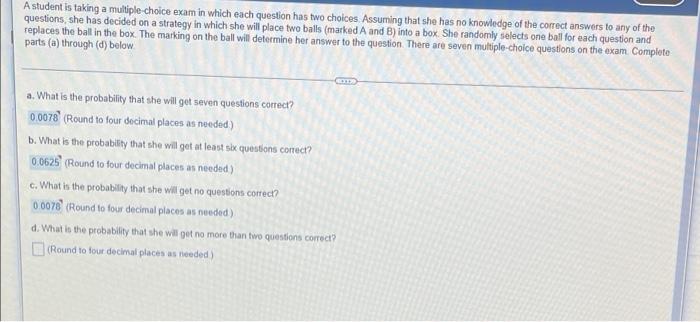 which she will place two balls (marked A and B) into a