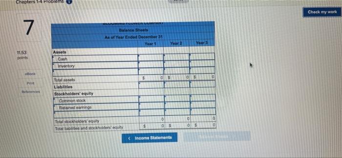 Flower Company was started in Year 1 when it acquired $61,100 cash