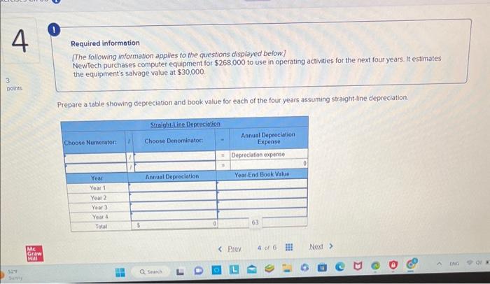 the questions displayed below] Ramirez Company installs a computerized manufacturing machine in