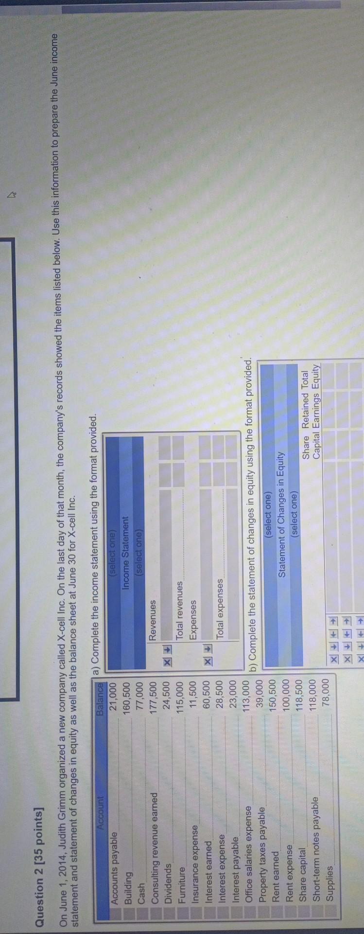 Question 2 [35 points] On June 1, 2014, Judith Grimm organized a